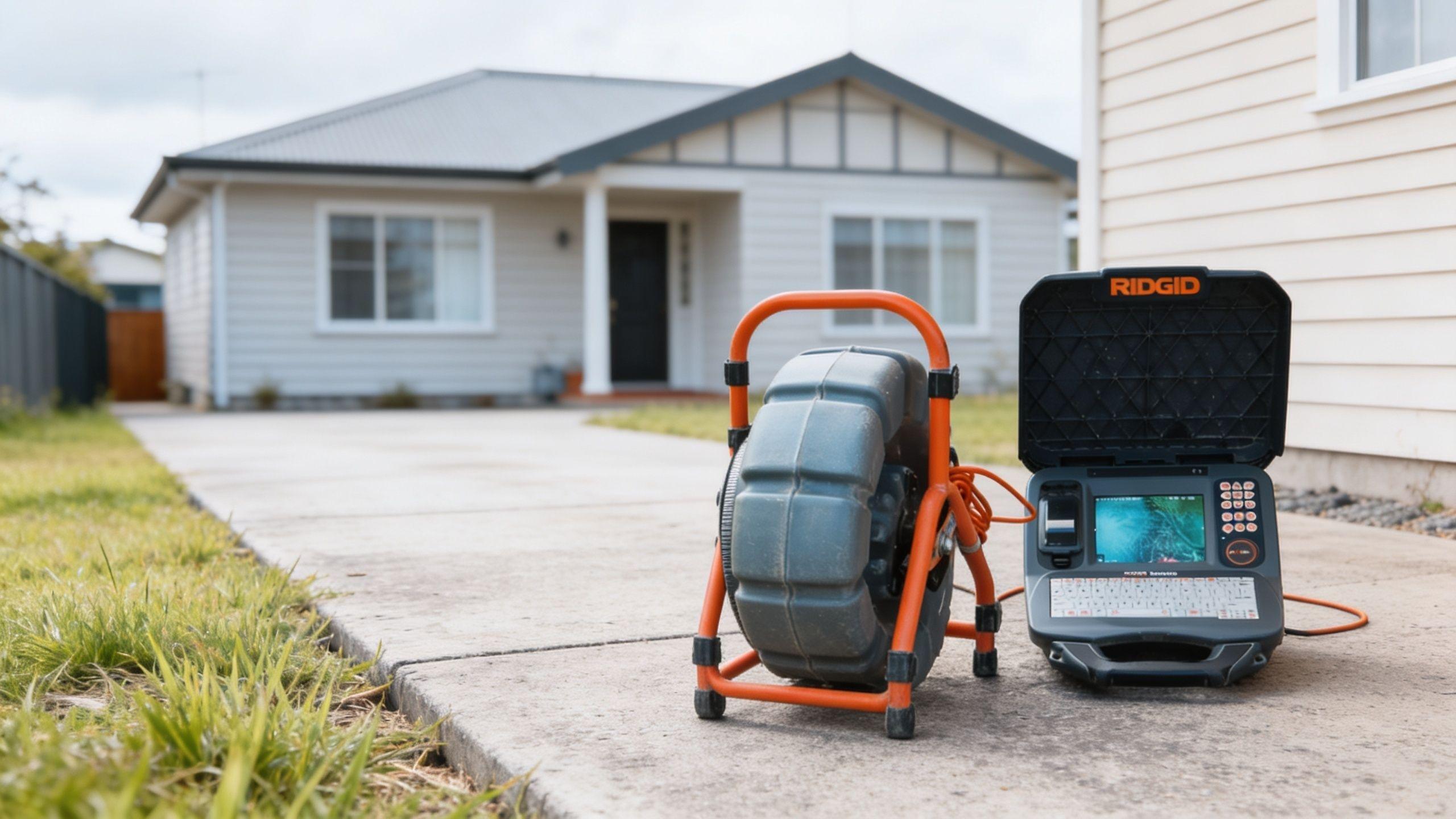 CCTV drain inspection camera equipment being used on Auckland property